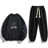 外贸跨境货源现货2025春秋新款休闲男士印花卫衣两件套装TZ8069，男装休闲套装，星座1816-1（原1210-1）