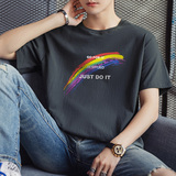 现货主推有差2025夏季新款男士休闲彩虹印花圆领短袖T恤DT031-P10，男装T恤，星座1816-1（原1210-1）
