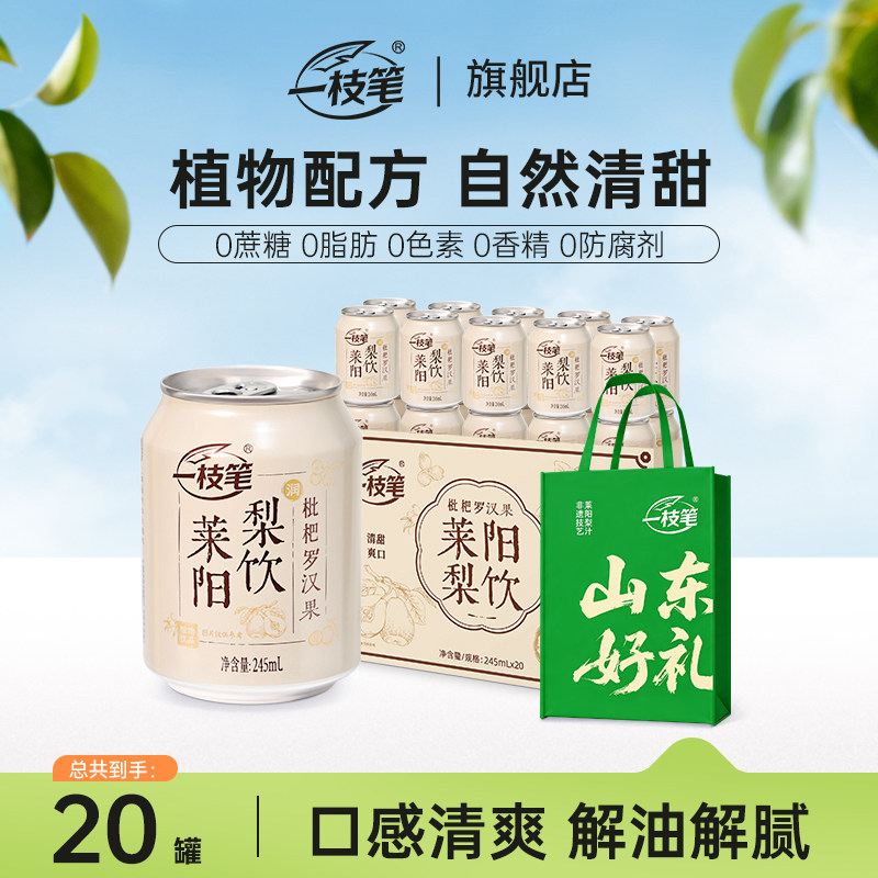 一枝笔枇杷莱阳梨汁礼盒245ml*20罐装果汁送礼罗汉果饮品健康饮料