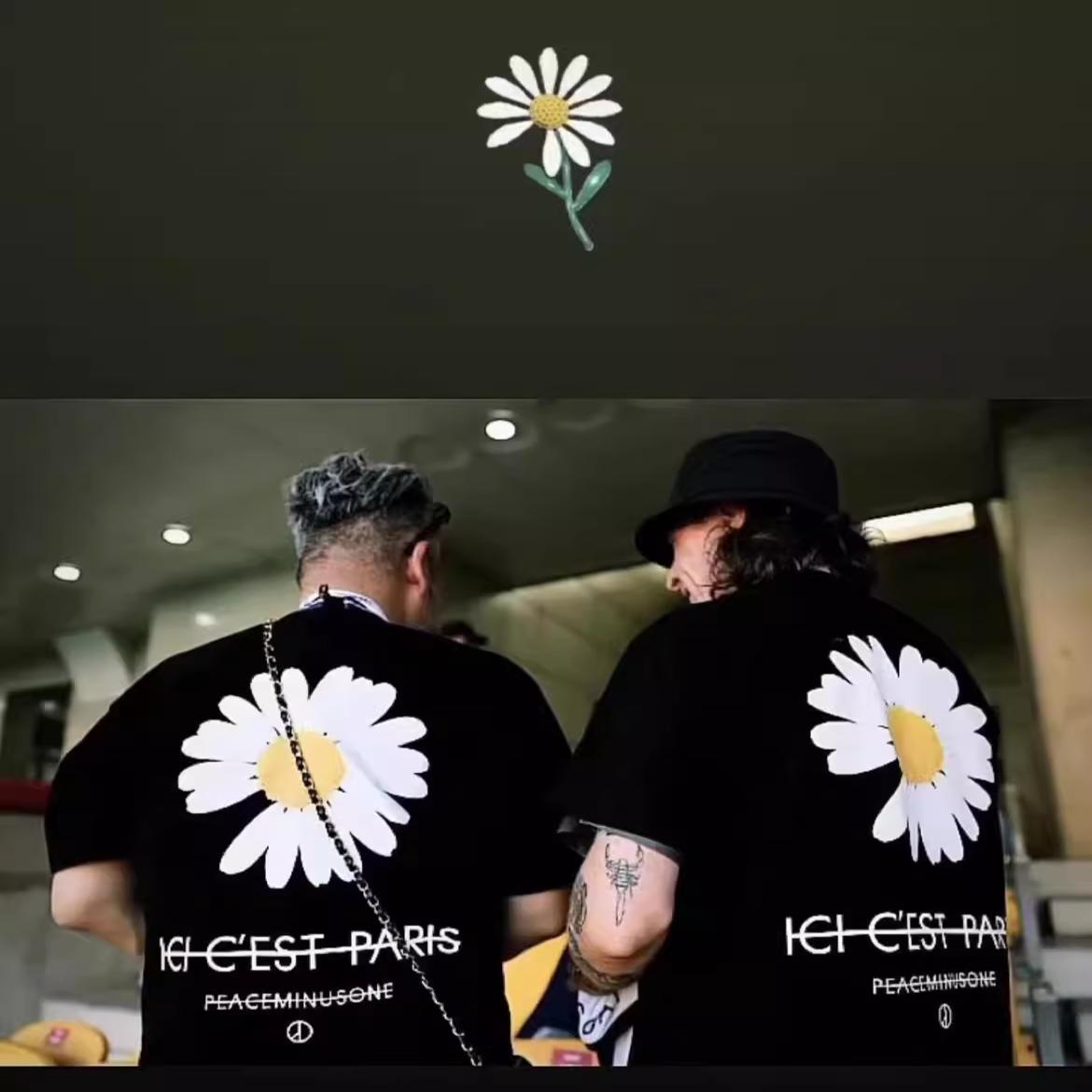 权志龙同款小雏菊印花短袖T恤