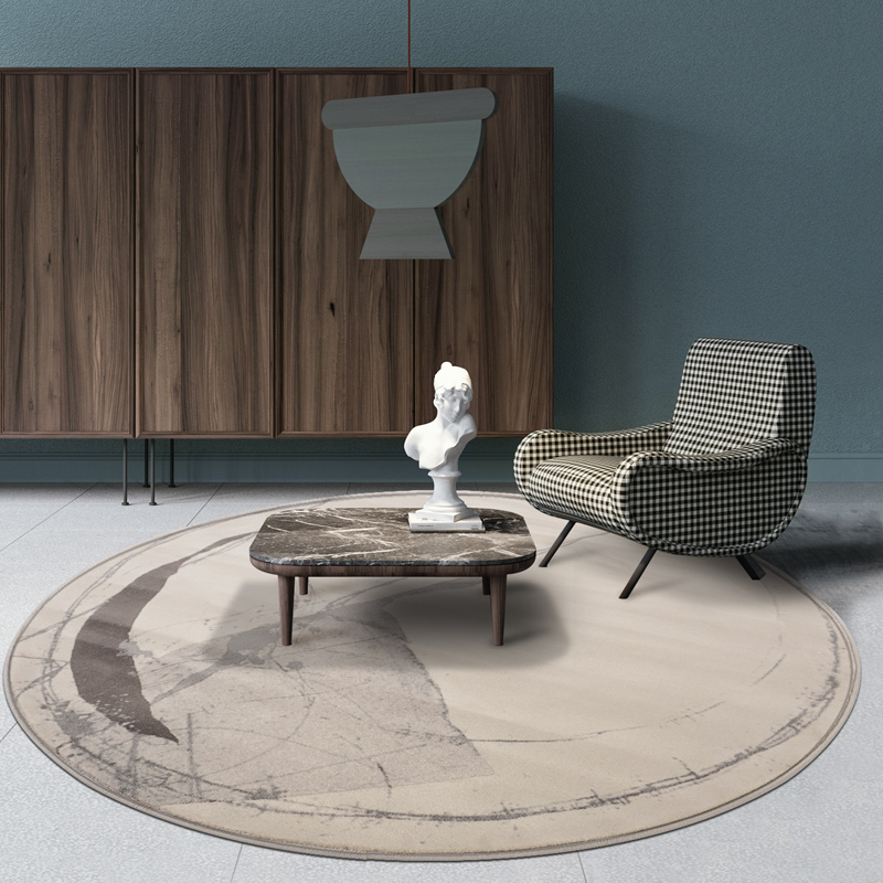 现代简约客厅地毯茶几垫圆形轻奢