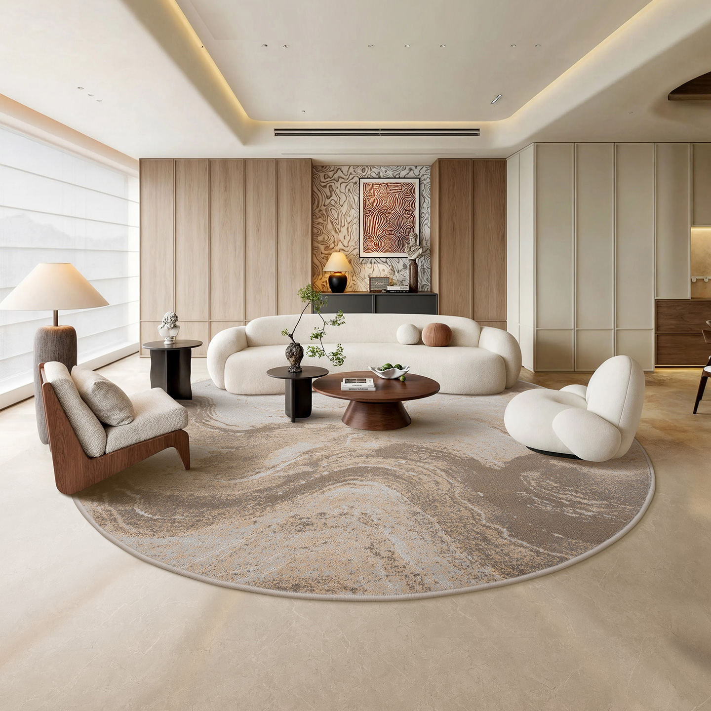 2025新款圆形地毯客厅轻奢高级感
