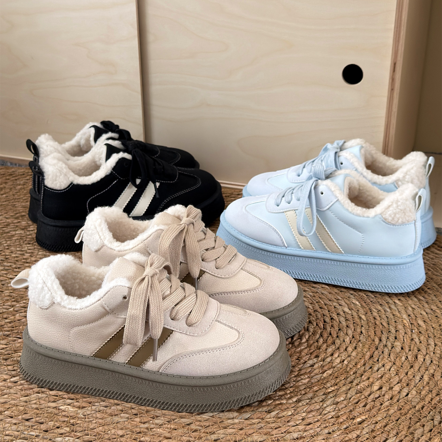 加绒德训鞋女2025冬季新款棉鞋