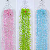 仿真柳叶壁挂装 饰植物假花藤条长藤蔓绿植塑料花吊篮垂吊室内摆设