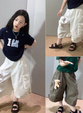 女童夏季洋气百搭工装风休闲薄款