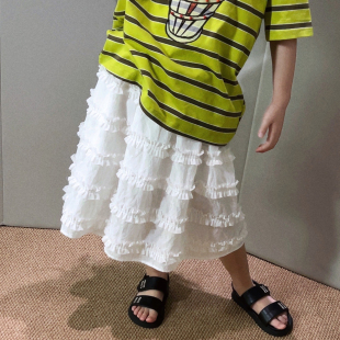 美妞之城女童夏季白色蕾丝长裙新款半身裙中大童裙子 很仙气的