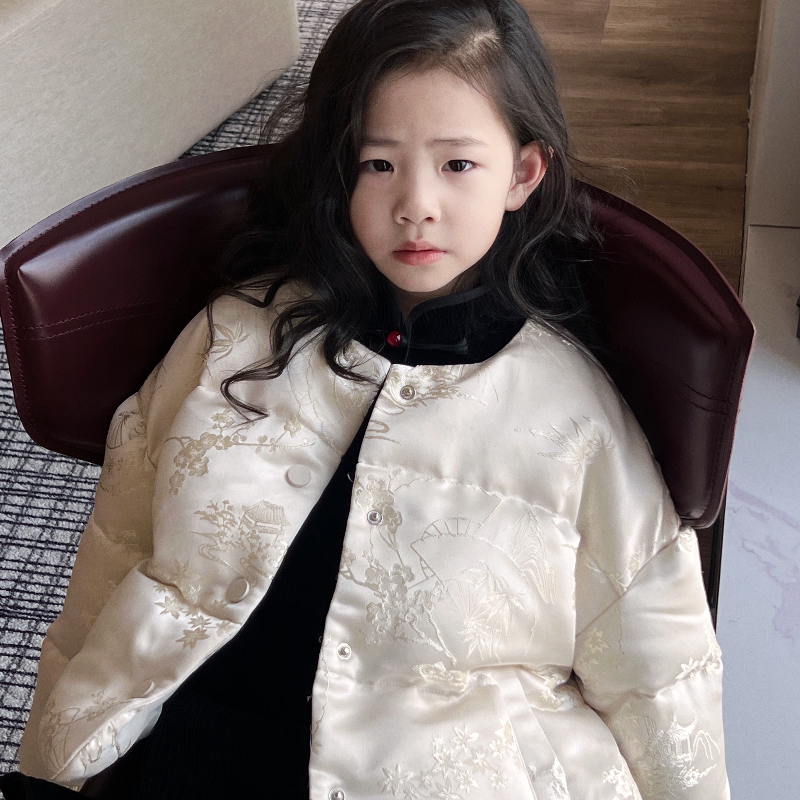 美妞之城 女童中式提花重工羽绒服中大童亲子装2024新款 洋气大气,童装/婴儿装/亲子装,羽绒服,淘宝优惠券,粉丝福利购,淘宝优惠卷