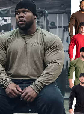 GASP竹节棉秋冬透气健身运动长袖T恤夏季美式宽松休闲跑步训练T恤