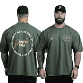 五分袖 T恤男女健身训练圆领重磅透气半袖 宽松短袖 克里斯纯棉美式