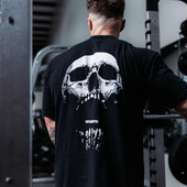 克里斯骷髅惩罚者重磅棉秋冬长袖 印花T 健身训练休闲宽松透气短袖
