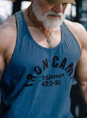 GASP盖世修身美式纯棉背心男士夏专业健身运动肌肉训练跑步透气男