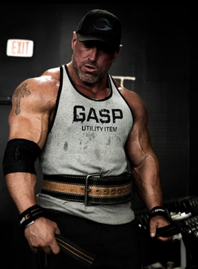 GASP运动专业健身背心男款夏季速干肌肉健美训练螺纹美式纯棉撞色