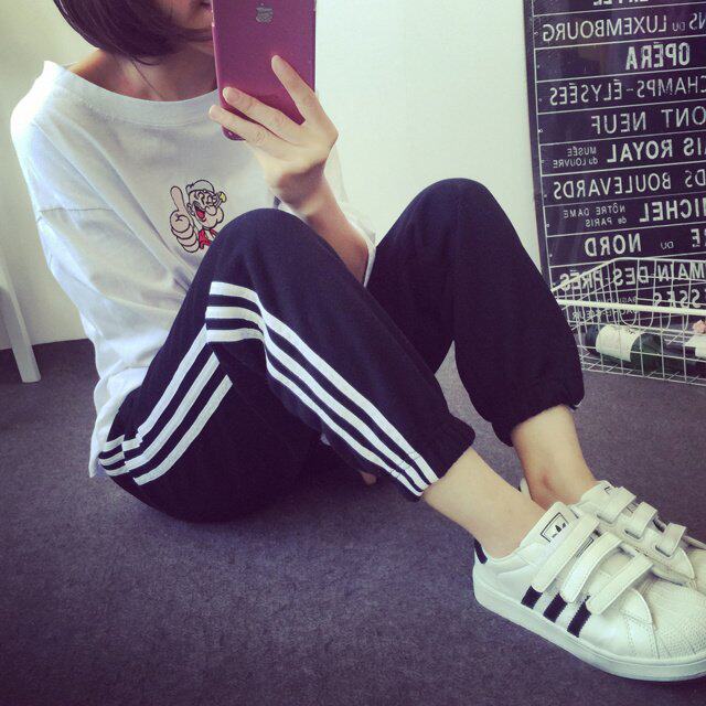 夏季薄款哈伦裤女士束脚裤显瘦收脚休闲小脚裤学生运动裤女装卫裤|msdalam kategori Butik wanita / wanita, seluar, seluar santai - dari Buy2taobao.com untuk memberikan perkhidmatan ejen Taobao profesional membeli