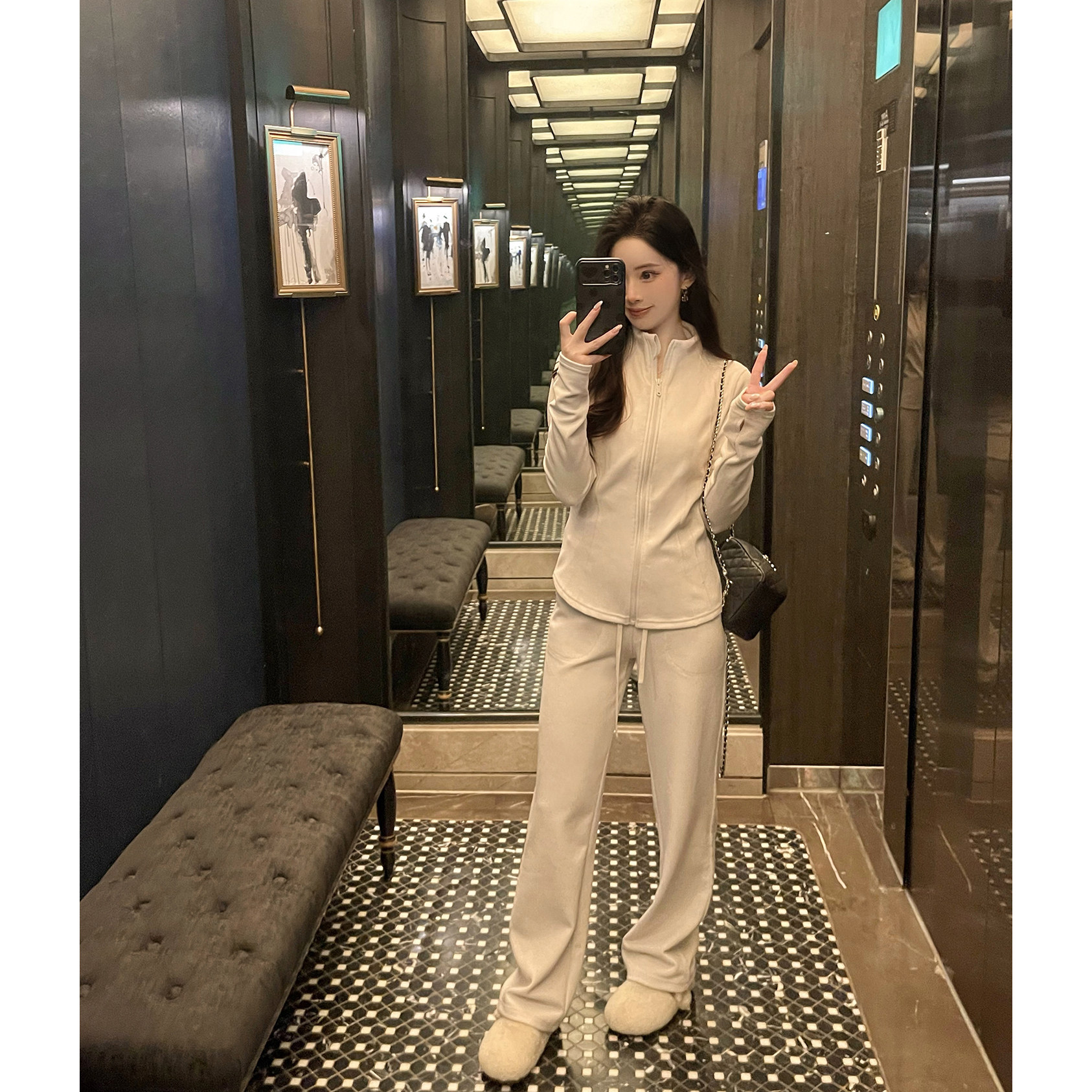 双面蛋白绒小立领套装 好穿显瘦 只要一套保暖内衣的jia格,女装/女士精品,时尚套装,淘宝优惠券,粉丝福利购,淘宝优惠卷