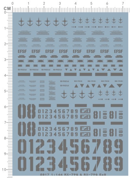 5817 hg RX-79G RX-79G EZ8 gd水转印贴纸 7*10cm