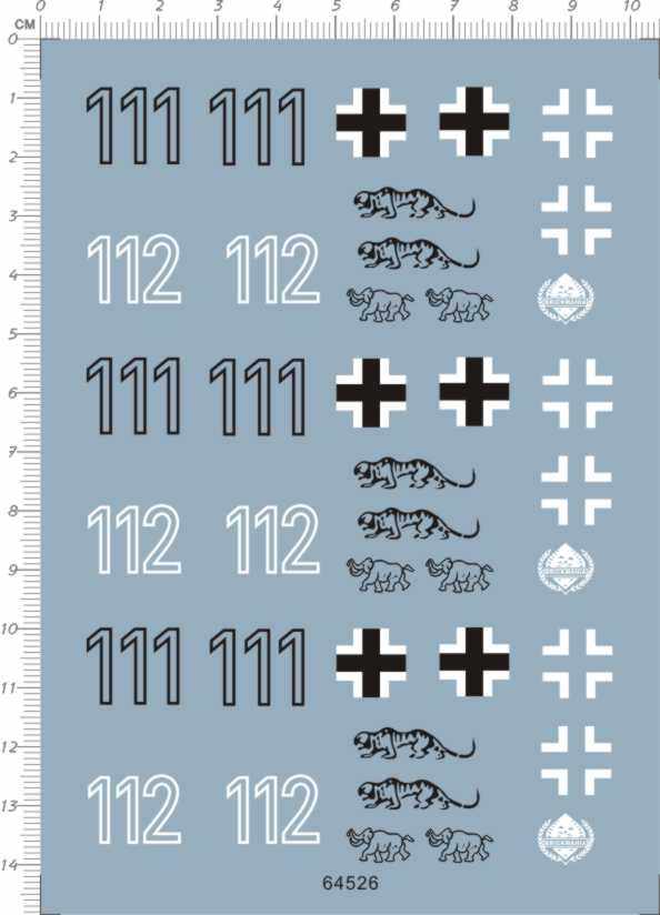 军事模型 1:35 tiger 虎王坦克(通用标志).专用水贴 64526