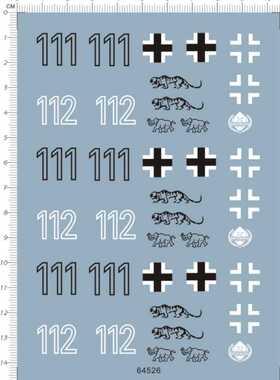 军事模型 1:35 Tiger 虎王坦克(通用标志).专用水贴 64526