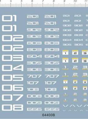 基地塞纳库编号机号车号阿拉伯数字高达gd水贴纸 64400B