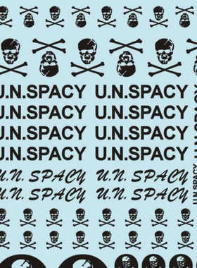 VF-1太空堡垒U.N.SPACY超时空要塞咕噜骷髅头模型水贴 1410 黑