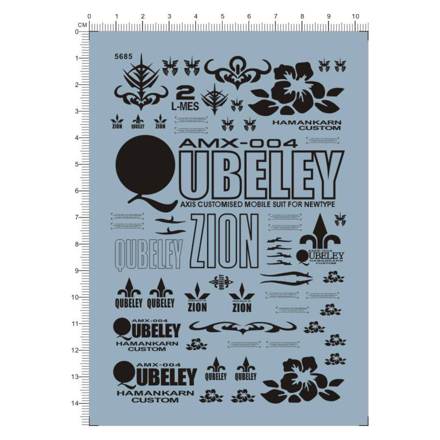 高达模型 MG Qubeley Mk-II AMX-004-3 卡碧尼.专用水贴【5685】