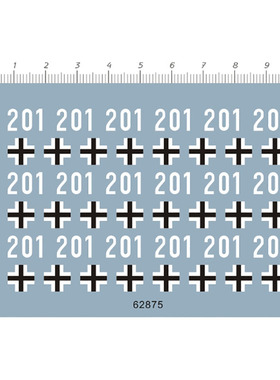 1/35 德国虎式重型4号坦克车身编号 201 铁十字 水转印贴纸 62875