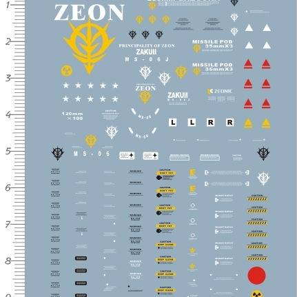 HG MS-06J ZAKU 扎古渣古gd水贴 62530