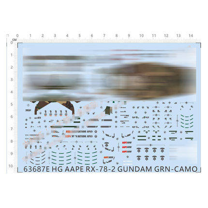 GD模型 HG 1/144 RX-78-2 元祖 (AAPE).专用水转印贴纸【63687E】