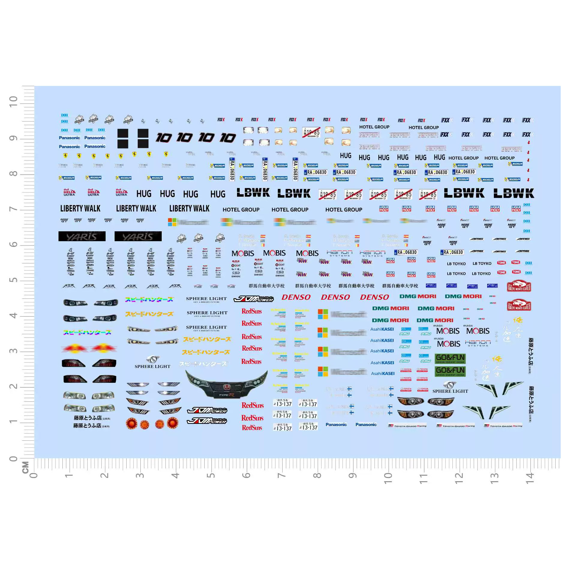 汽车模型 1:64 LOGO 广告赞助商(通用标志).专用水贴【74023】