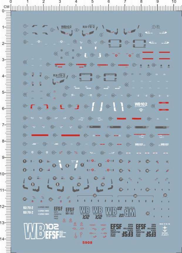 RG 1/144 Gundam RX-78-2 元祖GD(始祖).专用水贴 5908