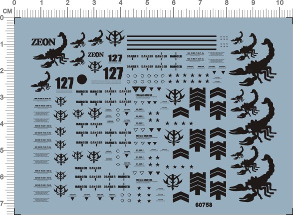 60758 HG 1/144 MS-06F2 ZAKU 扎古渣古毒蝎子gd水贴 A7