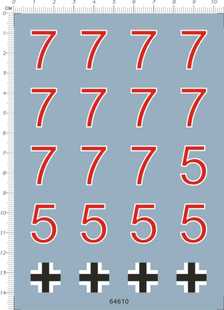 1/16 tiger 虎式坦克车号编号德国德军二战模型水贴纸 64610