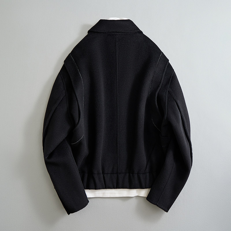 短款毛呢大衣双面呢休闲青年夹克个性衬衫D203-0706P430控688,男装夹克,电商D203(原钱塘6011)