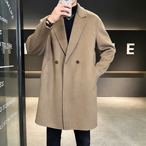 店主风青年毛呢大衣韩版风衣 双面呢西服外套 Y680P335控569图片