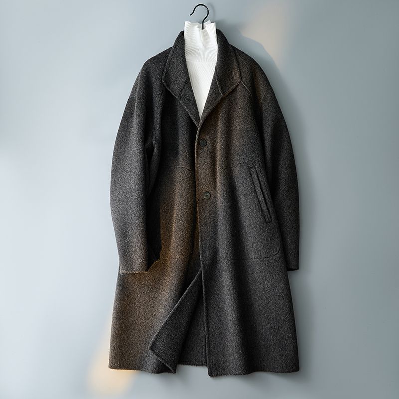 秋冬新毛呢大衣英伦风简约中长款风衣羊毛立领外套W053P450控799，男装风衣，电商D203(原钱塘6011)
