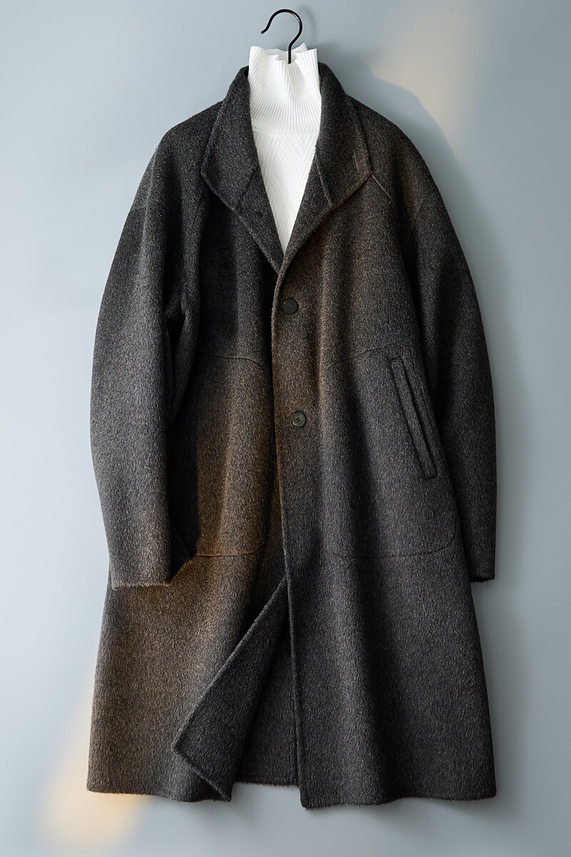 2025冬毛呢大衣英伦风简约中长款风衣羊毛立领外套W053P450控659,男装风衣,电商D203(原钱塘6011)