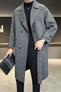店主风毛呢大衣英伦风衣 双面呢西服领过膝保暖外套8137P485控788图片