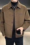 店主风毛呢大衣秋外套英伦风双面呢休闲夹克D203-68334P335控599，男装夹克，电商D203(原钱塘6011)