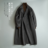 澳洲羊毛毛呢大衣双面呢长款英伦风风衣西装领外套1851P575控958，男装风衣，电商D203(原钱塘6011)