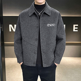 店主风毛呢大衣秋外套英伦风双面呢休闲夹克D203-68334P335控599，男装夹克，电商D203(原钱塘6011)