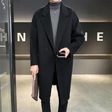 店主风中长韩版呢子大衣简约毛呢风衣外套D203-546P555控798，男装风衣，电商D203(原钱塘6011)