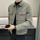 刺绣休闲双面呢翻领外套条纹夹克男装电商D203-1968-P290，男装夹克，电商D203(原钱塘6011)