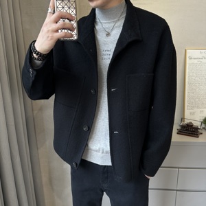 2025韩版羊毛休闲立领大衣简约时尚 电商D203-2271P385控659图片