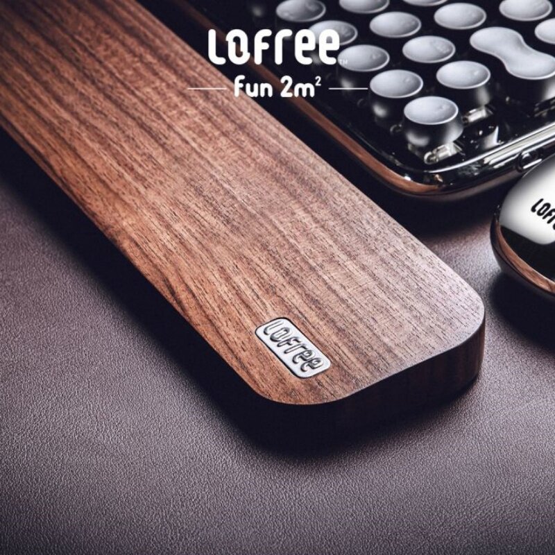 LOFREE洛斐专用手枕腕托圆点机械键盘托红色桌垫游戏办公胡桃木