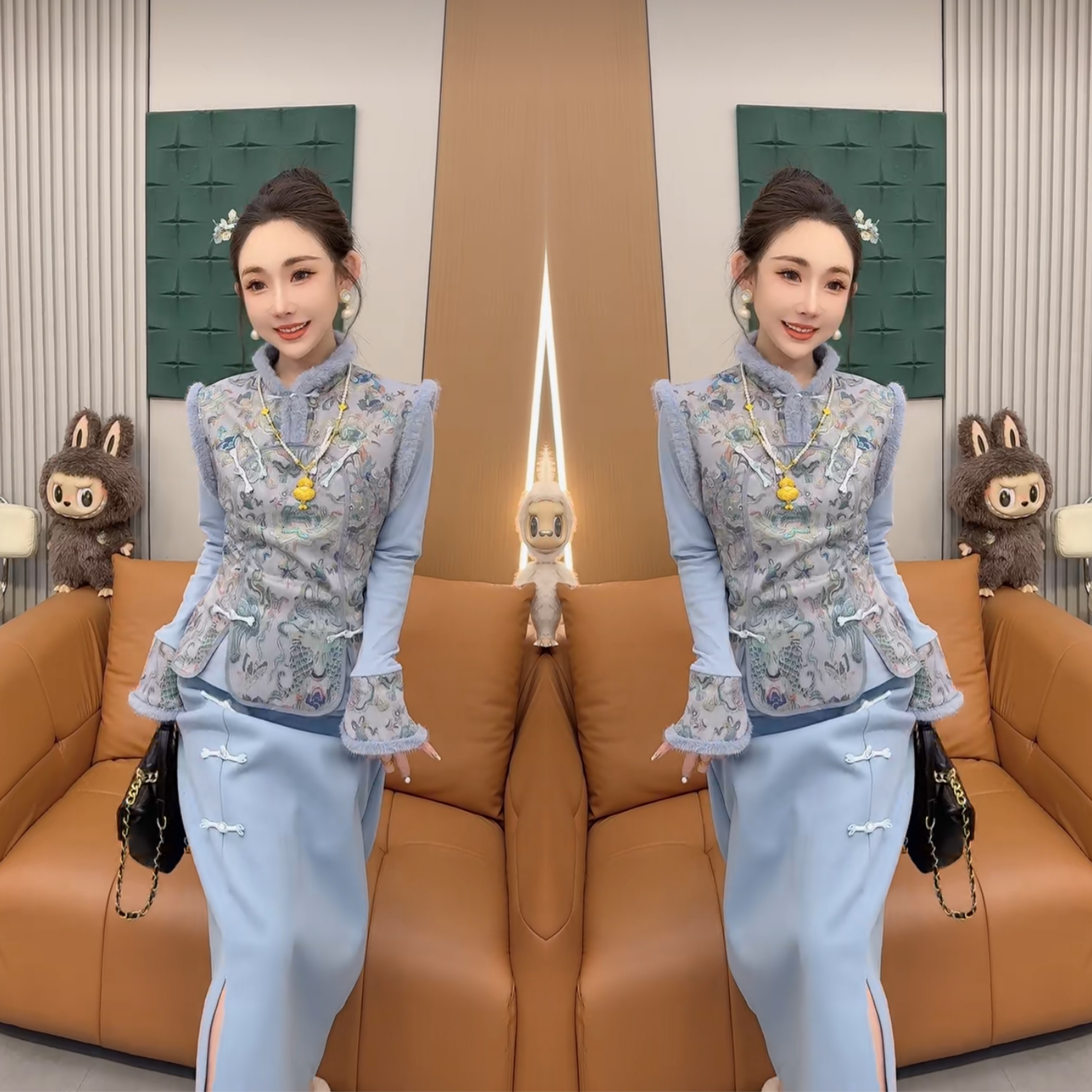 网红爆款蓝色清新气质正肩短款刺绣重工轻奢上衣打底垂感半身裙潮,女装/女士精品,上衣,淘宝优惠券,粉丝福利购,淘宝优惠卷