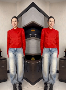 网红冬季2025红色小众时髦喜庆高级感爆款炸街打底衫名媛风松弛感