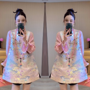 2026网红爆款高定气质优雅粉色俏皮青春衬衫搭配勾花刺绣马甲裙潮