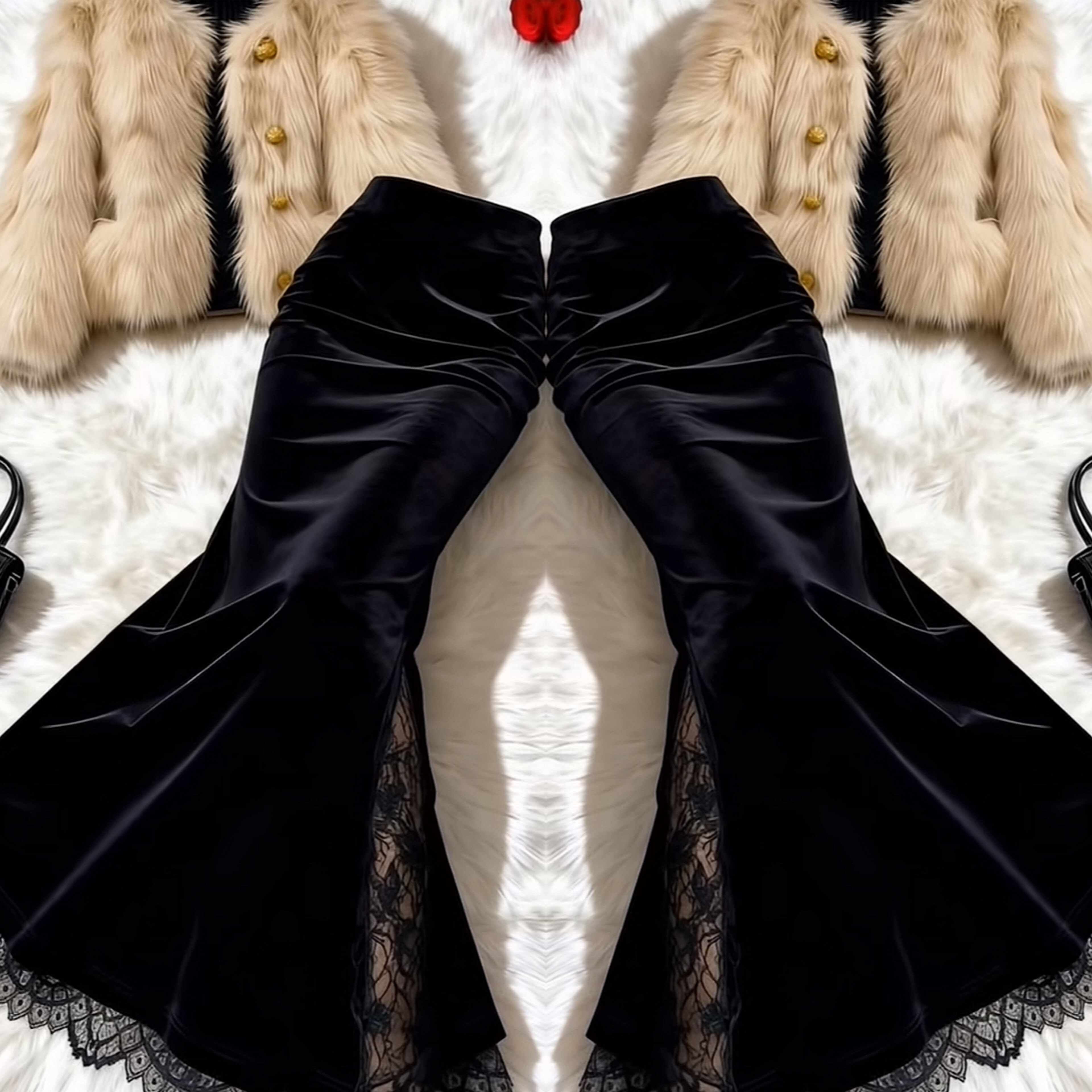 法式轻奢黑丝绒包臀性感御姐成熟礼服高定蕾丝网红爆款鱼尾半身裙