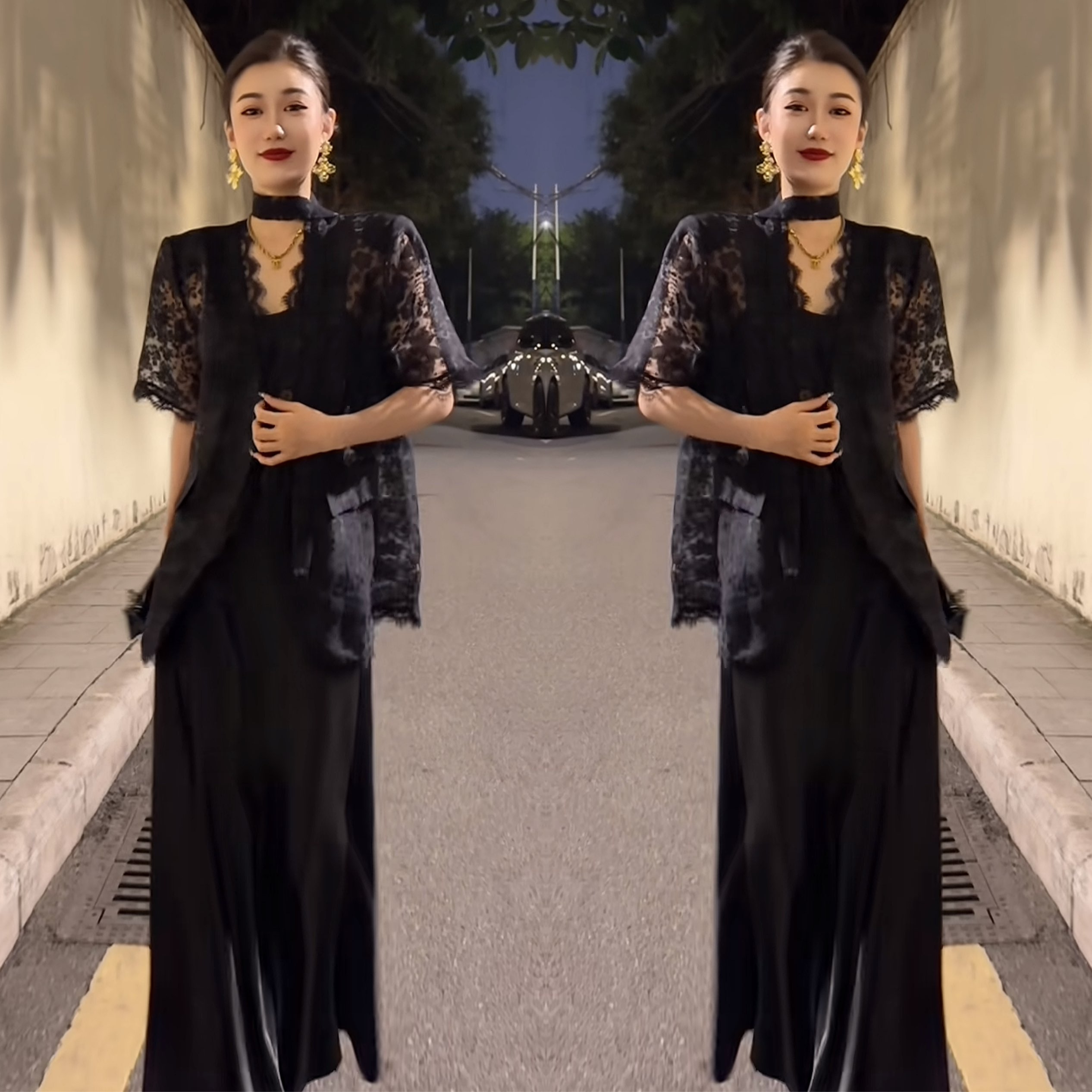 蕾丝设计感韩版短袖宽松显瘦外套
