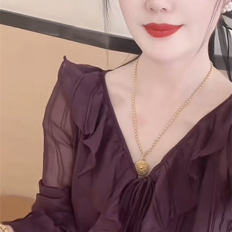 紫色低领性感女人味打底衫