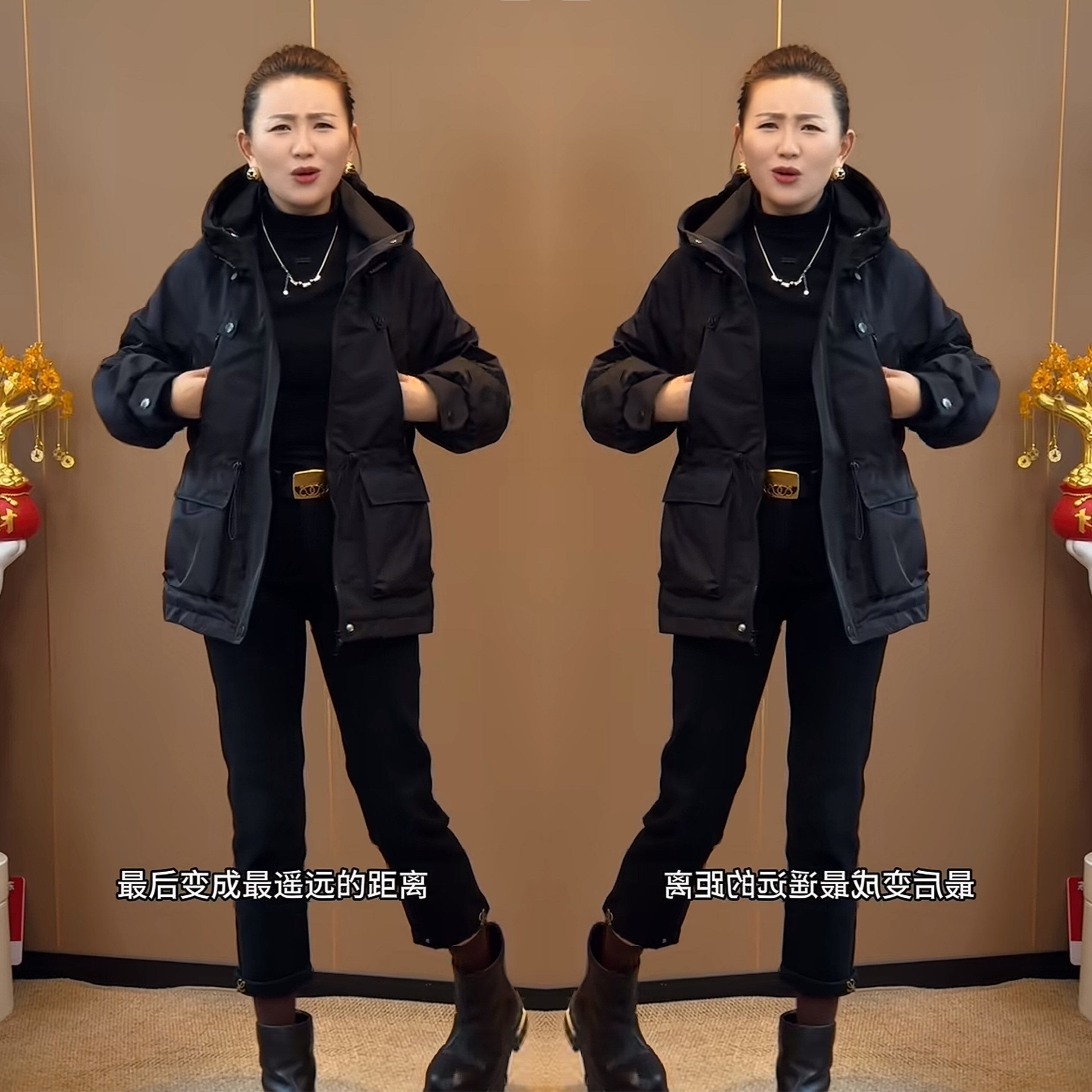 冬季新款洋气连帽女士棉服外套